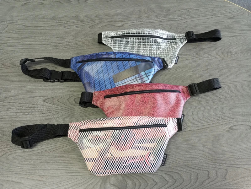 Sac banane française en tissu upcyclé - plusieurs coloris - Image 3