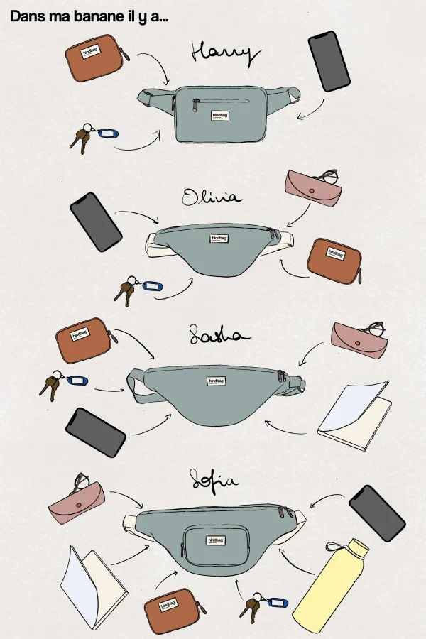 Sac banane Lilas en coton bio - Olivia - Image 11