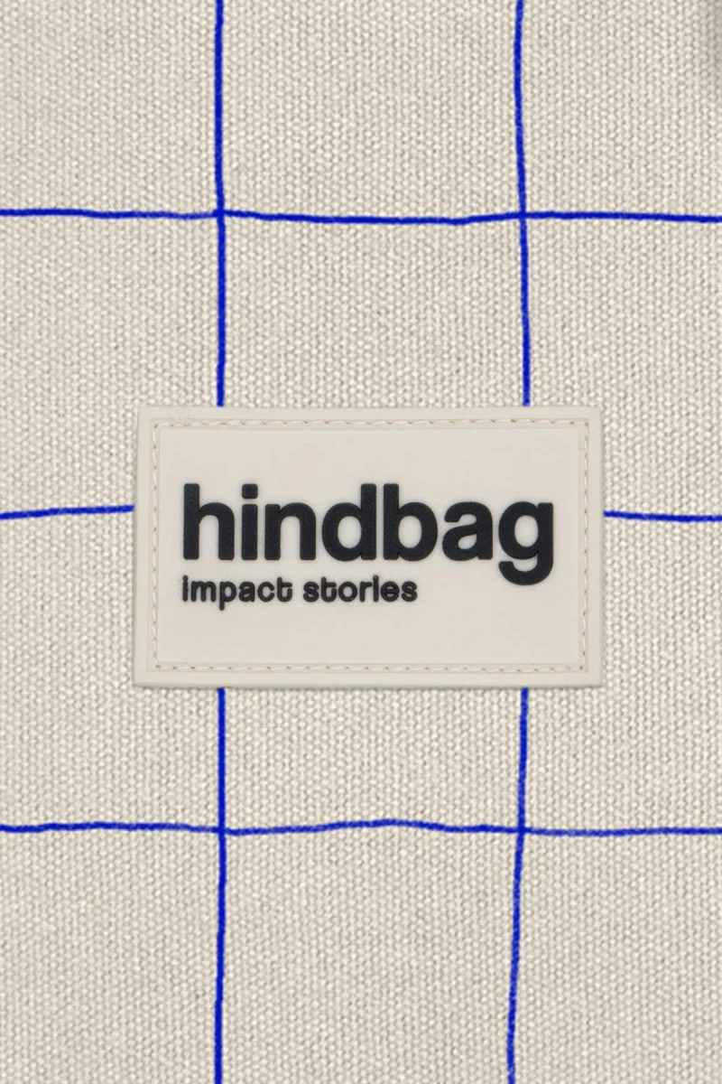 Sac banane Olivia Carreaux écru/bleu - Image 4