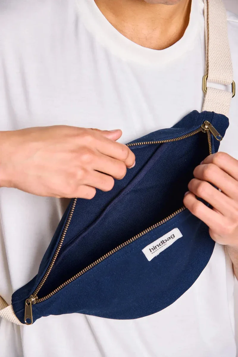 Sac banane en coton bio Bleu marine - Olivia - Image 2