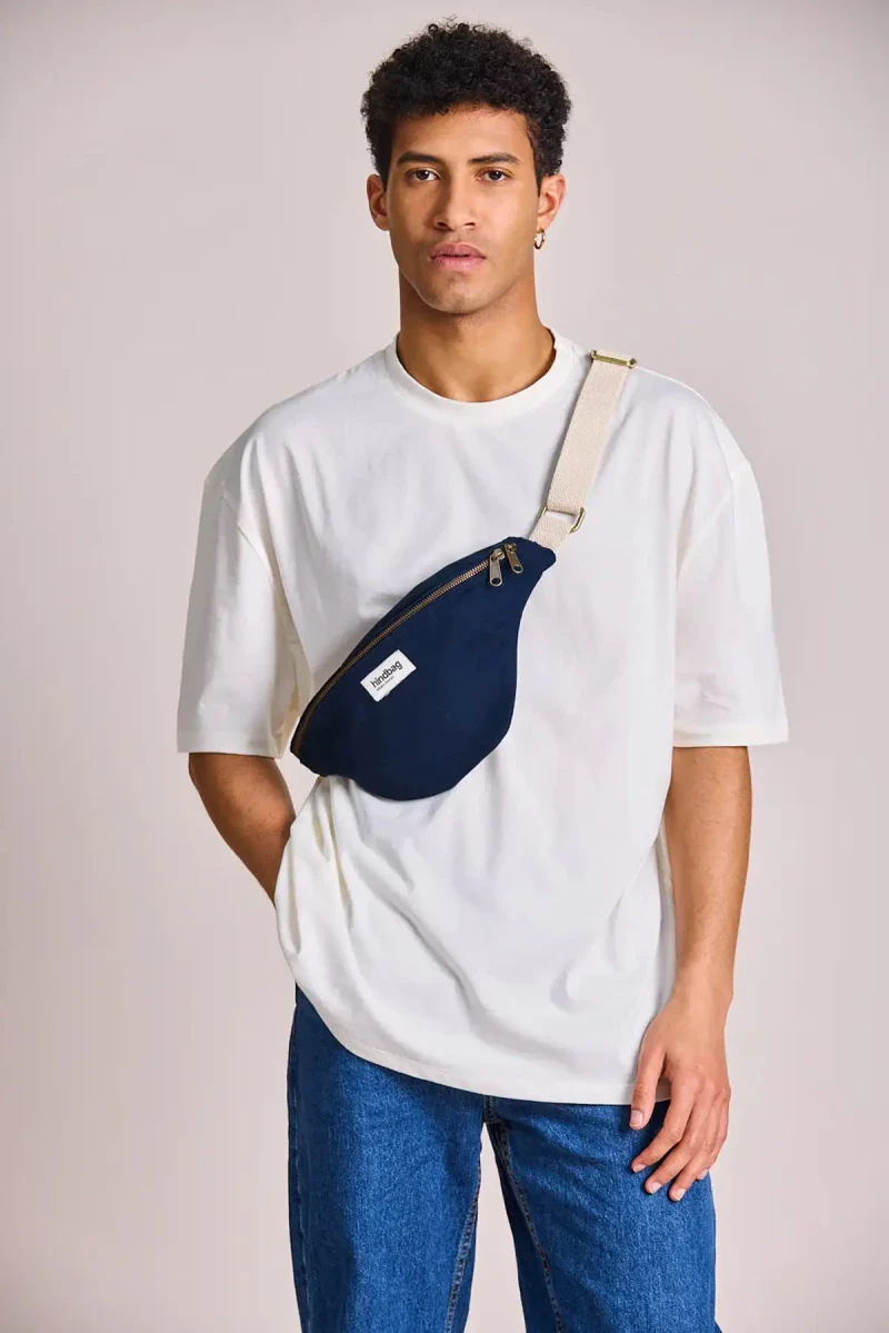 Sac banane en coton bio Bleu marine - Olivia - Image 3