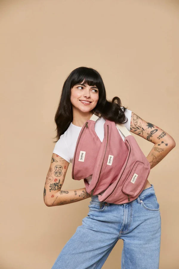 Sac banane en coton bio Olivia rose blush - Image 3