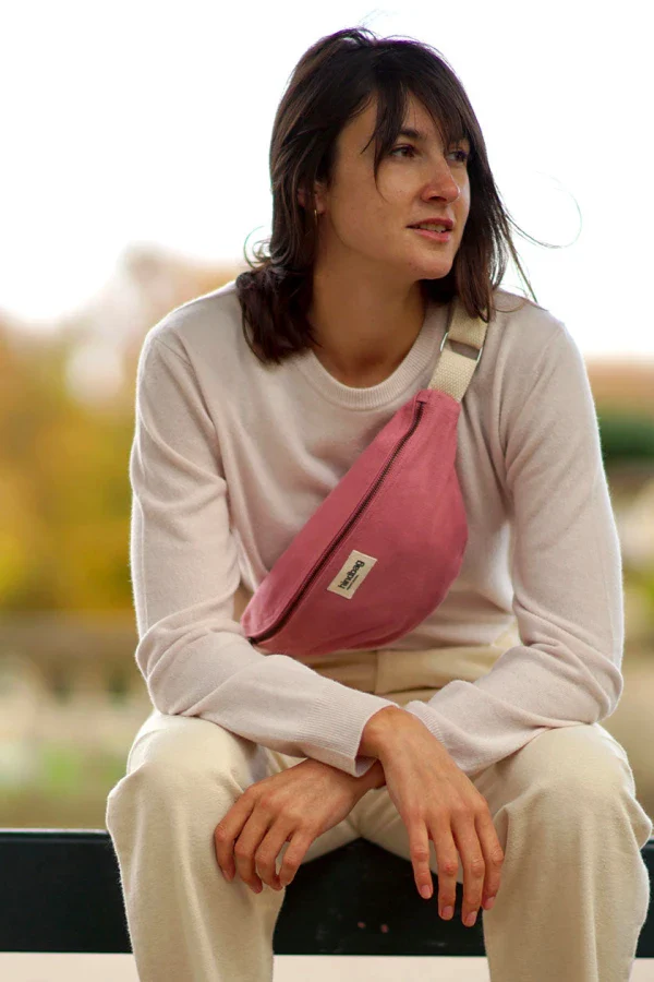 Sac banane en coton bio Olivia rose blush - Image 4