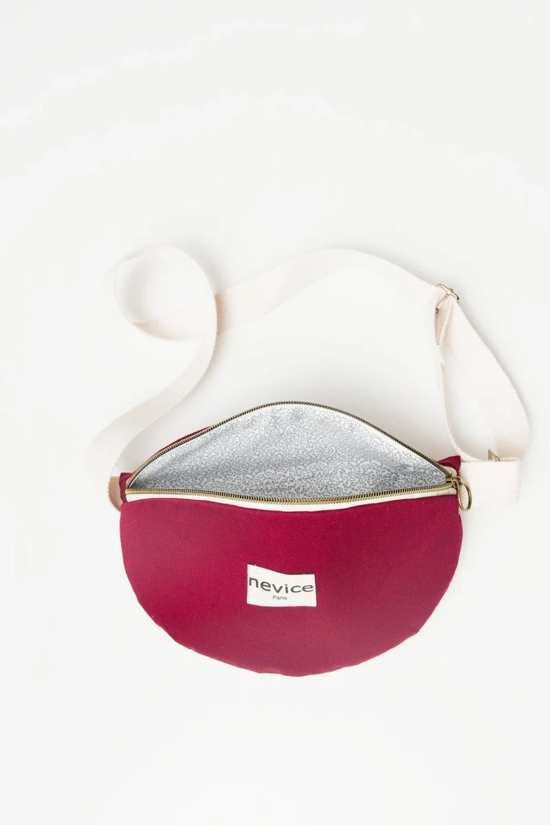 Sac banane rouge en coton biologique - Fanny - Image 2