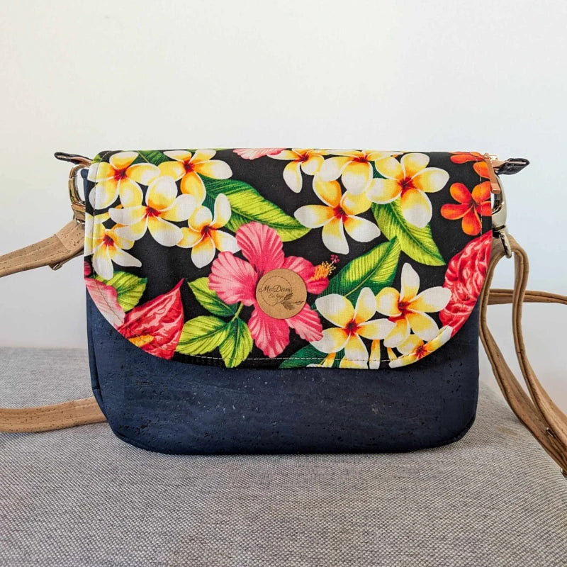 Sac bandoulière liège Bleu marine Luna avec rabat interchangeable - Image 13