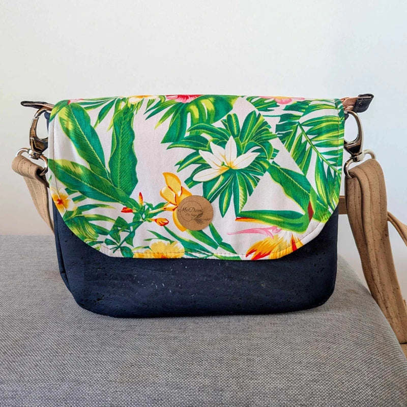 Sac bandoulière liège Bleu marine Luna avec rabat interchangeable - Image 14