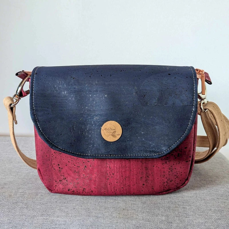 Sac bandoulière liège Rouge Luna avec rabat interchangeable - Image 15