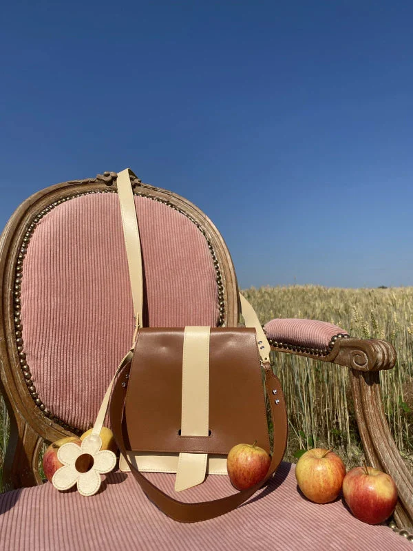 Sac à main bicolore vegan en cuir de pomme - plusieurs coloris - Image 4