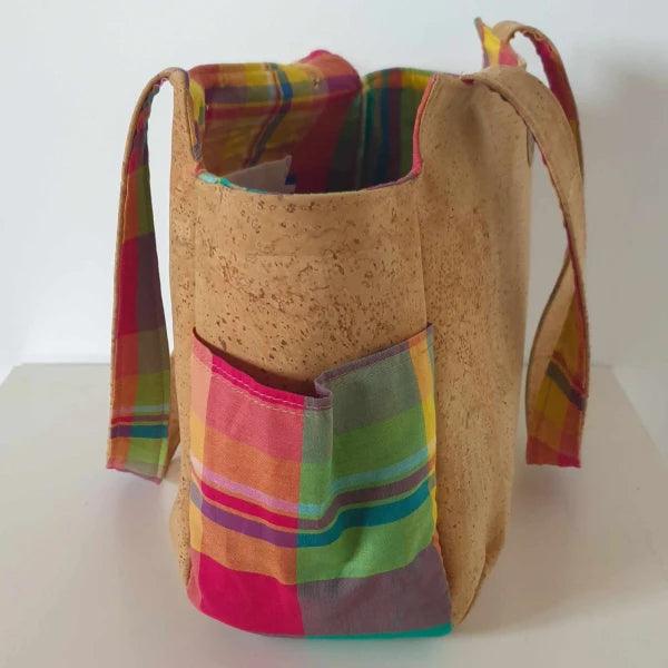 Sac cabas en liège Ora - Madras - Image 3