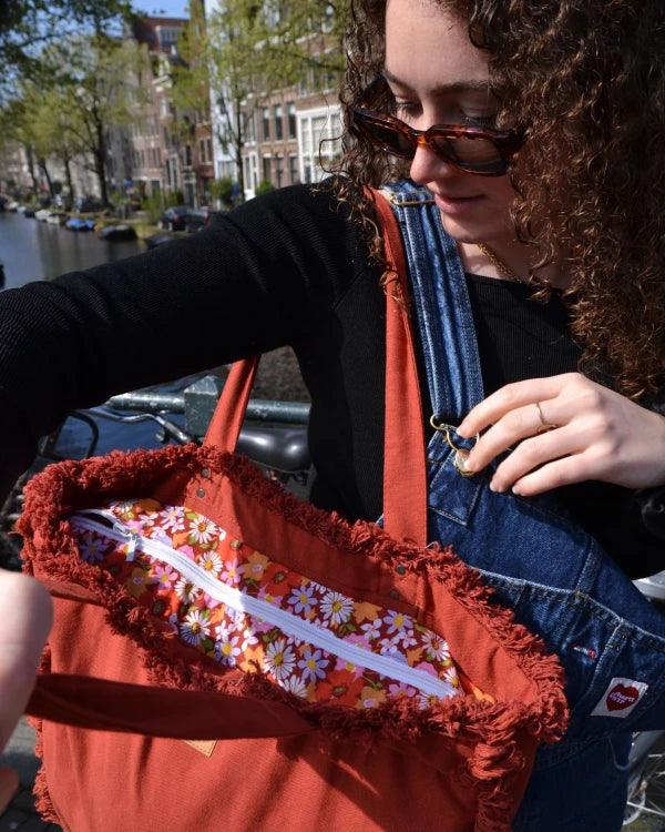 Sac cabas rouge original en coton bio - Brique 🧱 - Image 17