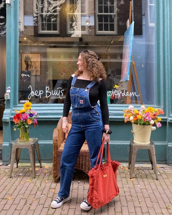 Sac cabas rouge original en coton bio - Brique 🧱 - Image 5