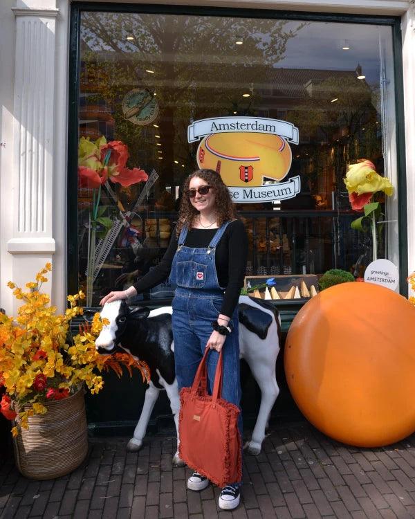 Sac cabas rouge original en coton bio - Brique 🧱 - Image 7
