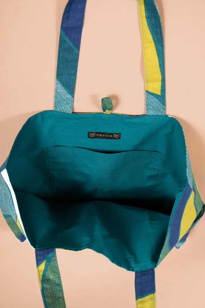 Sac de course vert en coton 100% naturel - Image 2