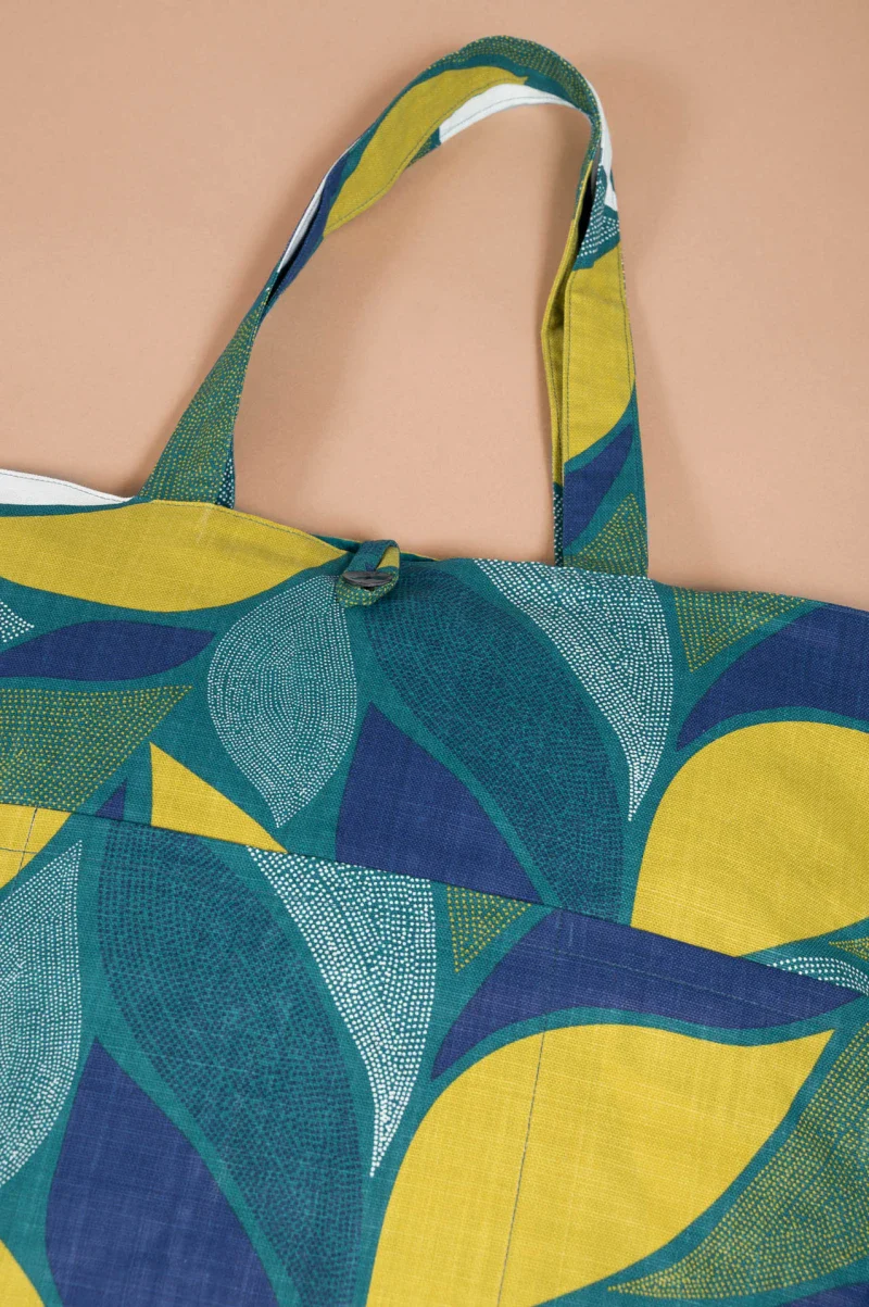 Sac de course vert en coton 100% naturel - Image 3