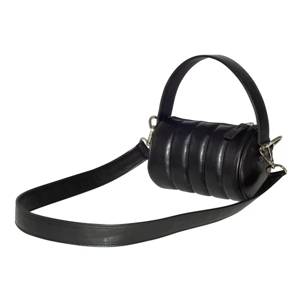 Sac Duffle Mini Matelassé en cuir vegan Noir - Image 3
