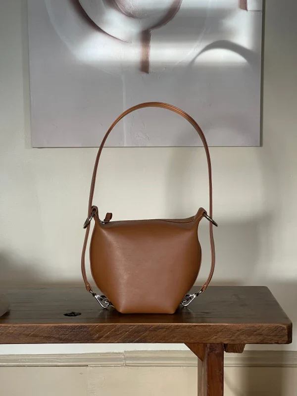 Sac Fold en cuir vegan Camel - Image 4