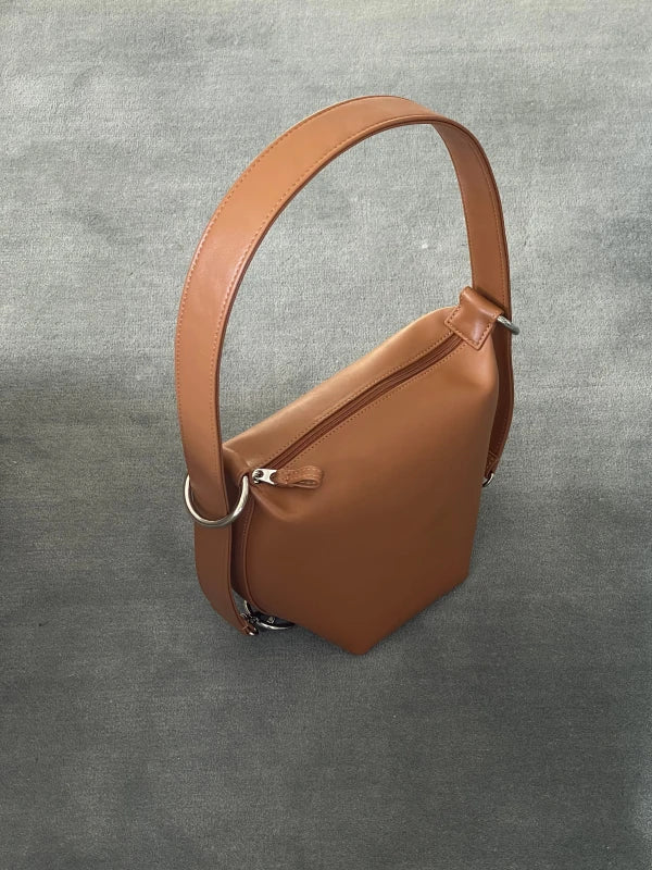 Sac Fold en cuir vegan Camel - Image 8