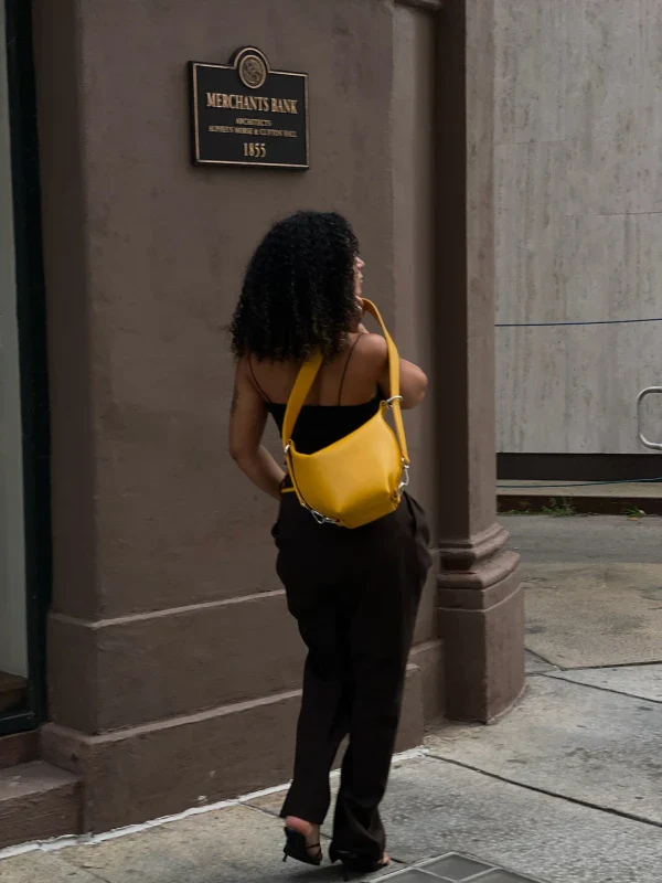 Sac Fold en cuir vegan Jaune moutarde - Image 3