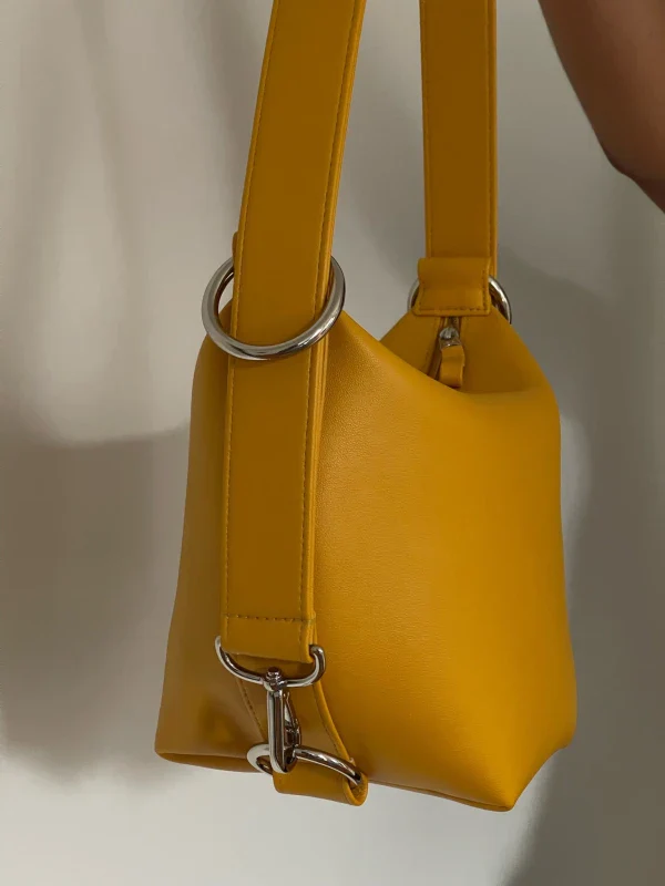 Sac Fold en cuir vegan Jaune moutarde - Image 4