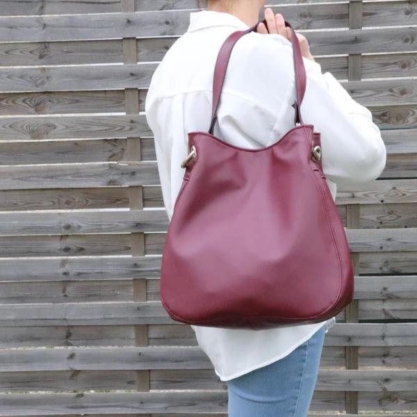 Grand sac fourre-tout en alter-cuir de raisin - Vert - Image 14
