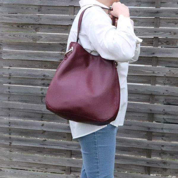 Grand sac fourre-tout en alter-cuir de raisin - Vert - Image 19