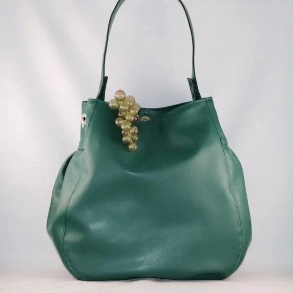 Grand sac fourre-tout en alter-cuir de raisin - Vert - Image 20