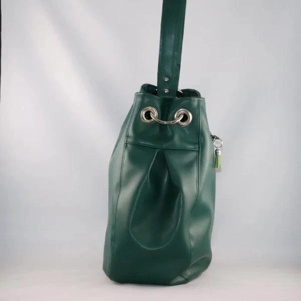 Grand sac fourre-tout en alter-cuir de raisin - Vert - Image 3