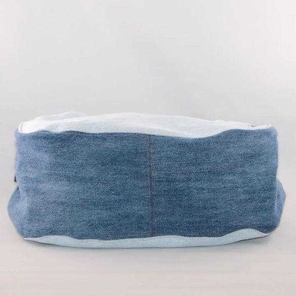 Grand sac fourre-tout en jean upcyclé - Bicolore - Image 4