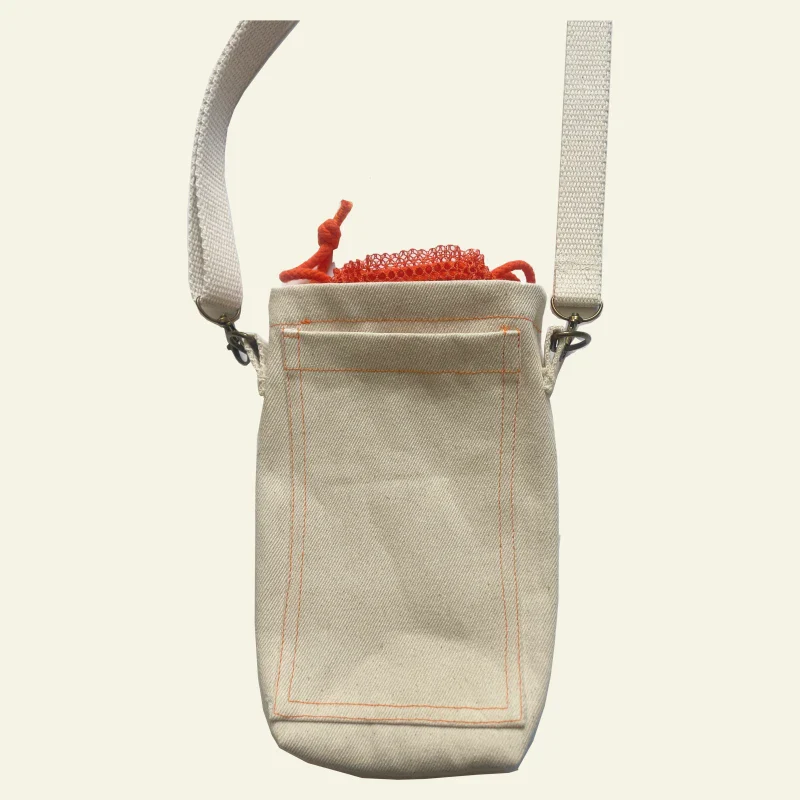 Sac isotherme en tissu upcyclé à rayures - Boubou - Image 3