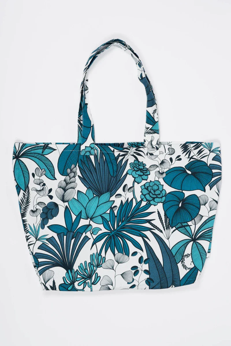 Sac réversible bleu en coton biologique - Image 3