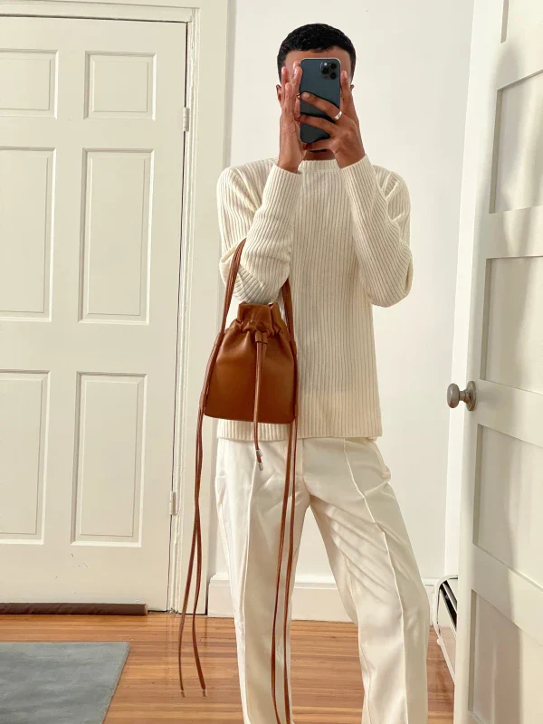 Sac Sling Pouch en cuir vegan Camel - Image 4