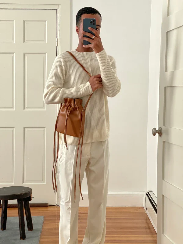 Sac Sling Pouch en cuir vegan Camel - Image 9