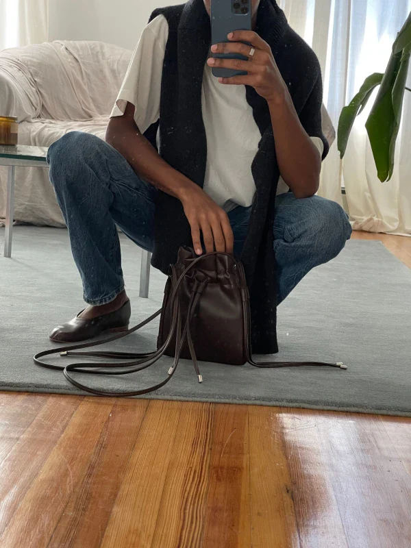 Sac Sling Pouch en cuir vegan Marron - Image 5