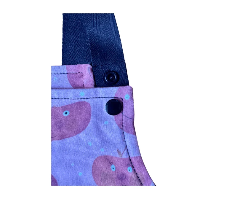 Salopette courte éco-responsable Pêches rose - Fait main en France - Image 2