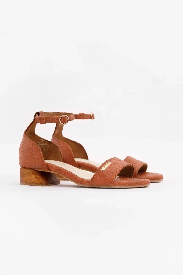 Sandales à talons en cuir vegan camel - Chicago - Image 3