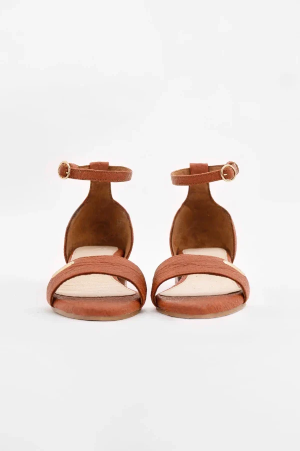 Sandales à talons en cuir vegan camel - Chicago - Image 4