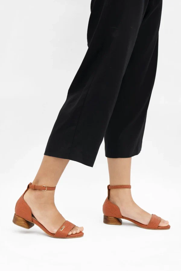 Sandales à talons en cuir vegan camel - Chicago - Image 6