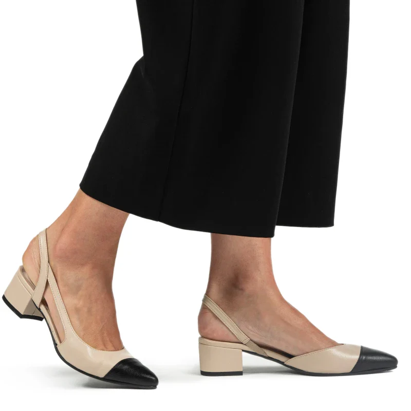 Sandales à talon en Cuir Vegan beige - JAQUE - Image 2