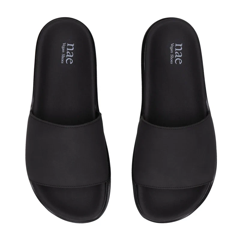 Sandales Black Vegan - Fait Main en Microfibres Écologiques - Okina - Image 6