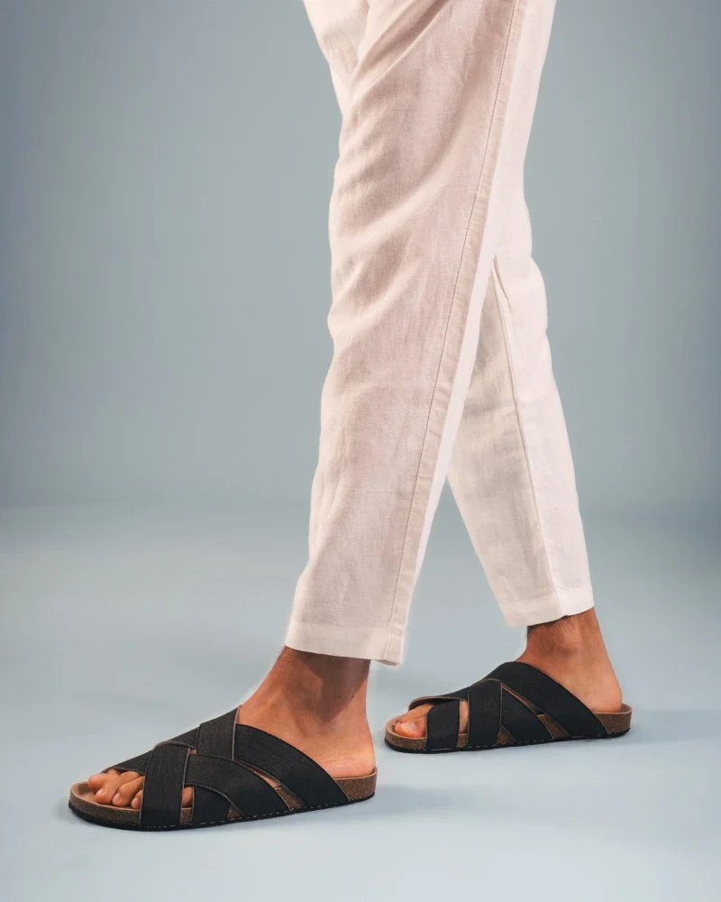 Sandales en Piñatex - Éco-responsables et confortables - TANNA noir - Image 2