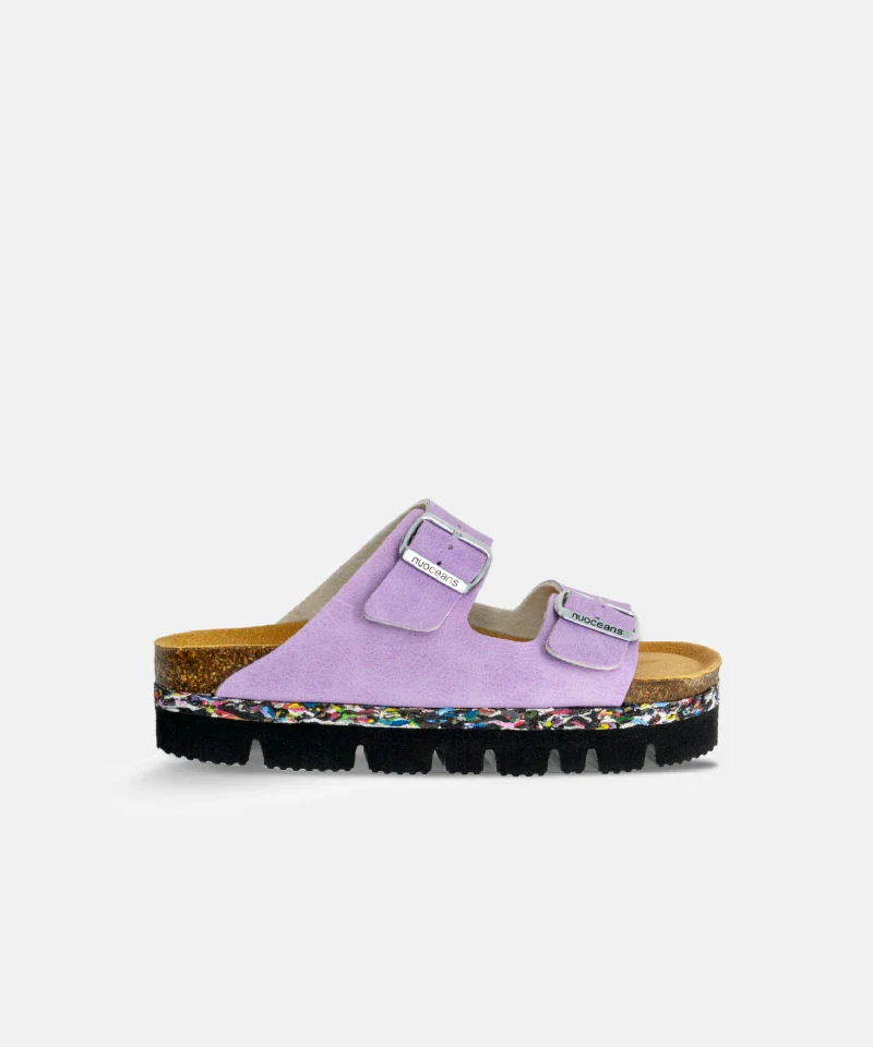 Sandales à plateforme violet clair véganes - Lila
