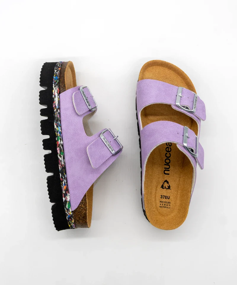 Sandales à plateforme violet clair véganes - Lila - Image 2