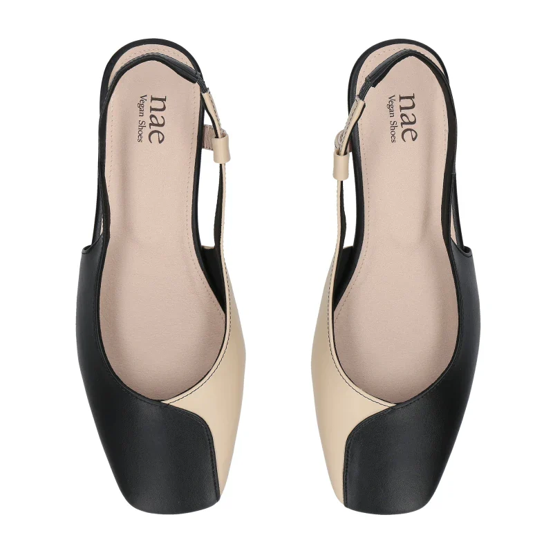Sandales plates en cuir de pomme noir - DIANA - Image 5