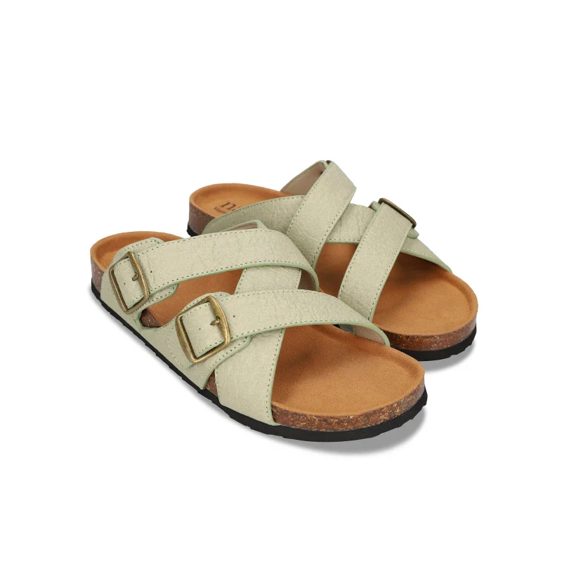 Sandales Vegan en Piñatex verte - SAMET - Image 2