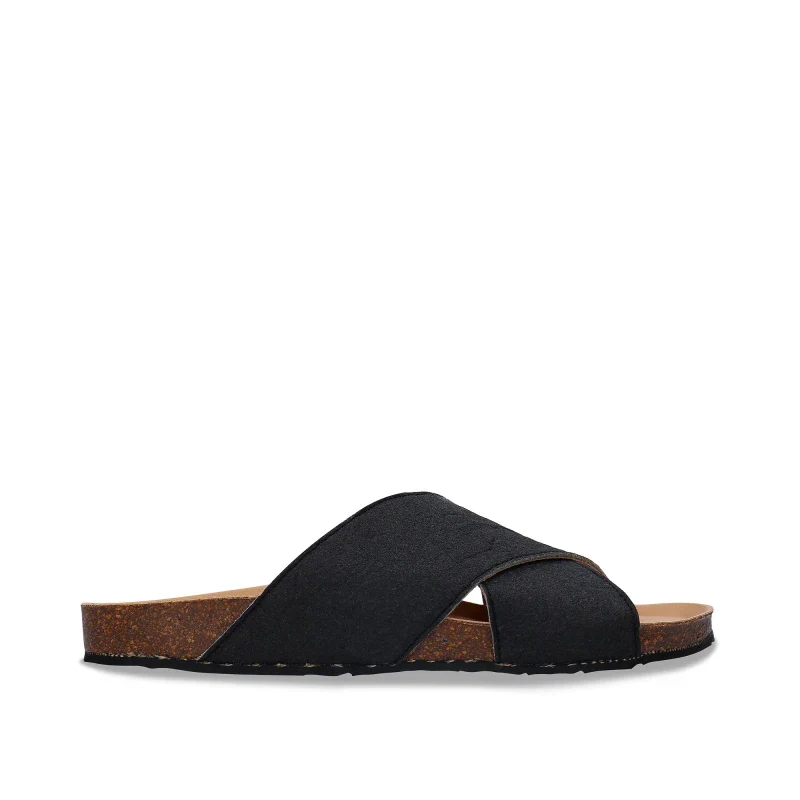 Sandales Vegan noir en Piñatex - Fait Main - Tupai - Image 4
