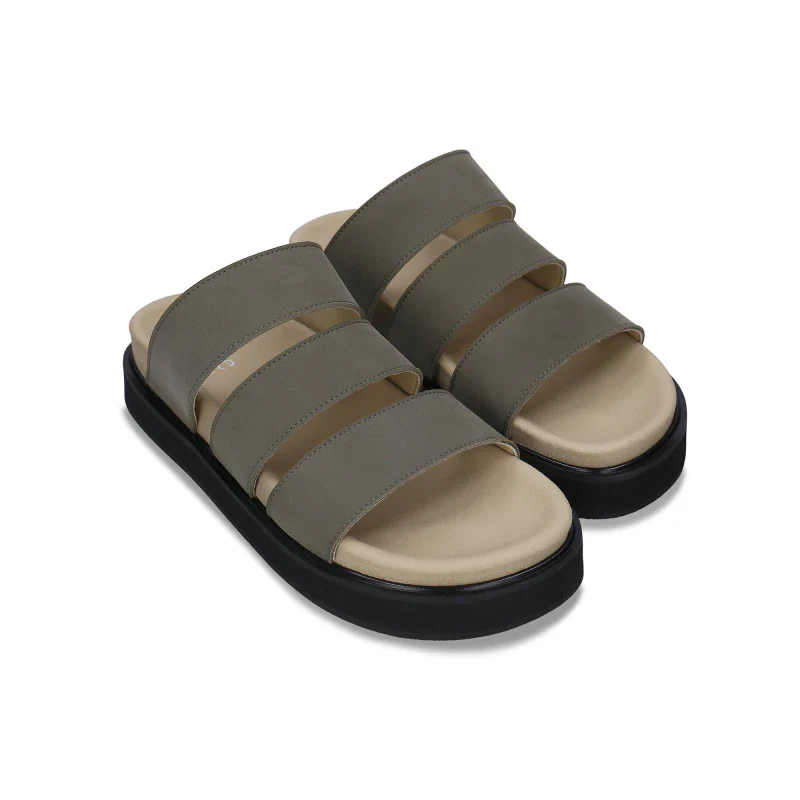 Sandales verte Vegan Fait Main en Microfibres Écologiques - Tonga - Image 6