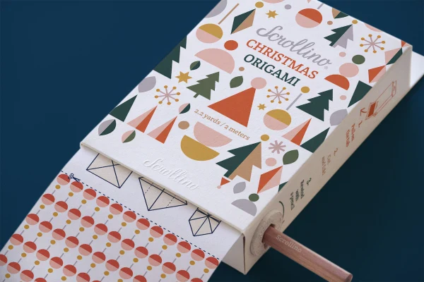 Livre objet à dérouler 100% compostable - Scrollino Noël Origami - Image 3