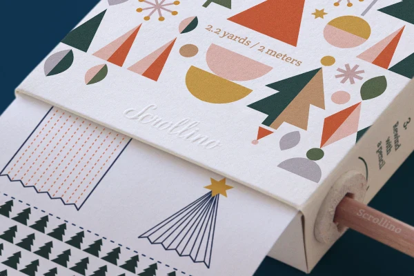 Livre objet à dérouler 100% compostable - Scrollino Noël Origami - Image 4