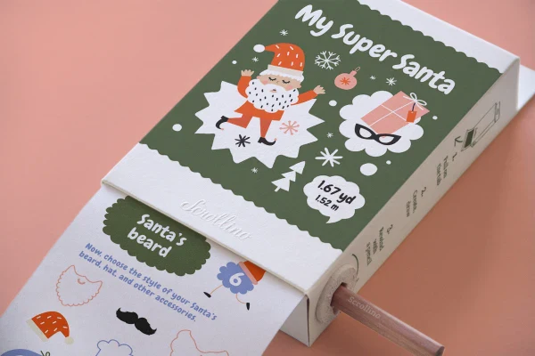 Livre objet à dérouler 100% compostable - Scrollino Super Père Noël - Image 2