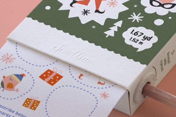 Livre objet à dérouler 100% compostable - Scrollino Super Père Noël - Image 4